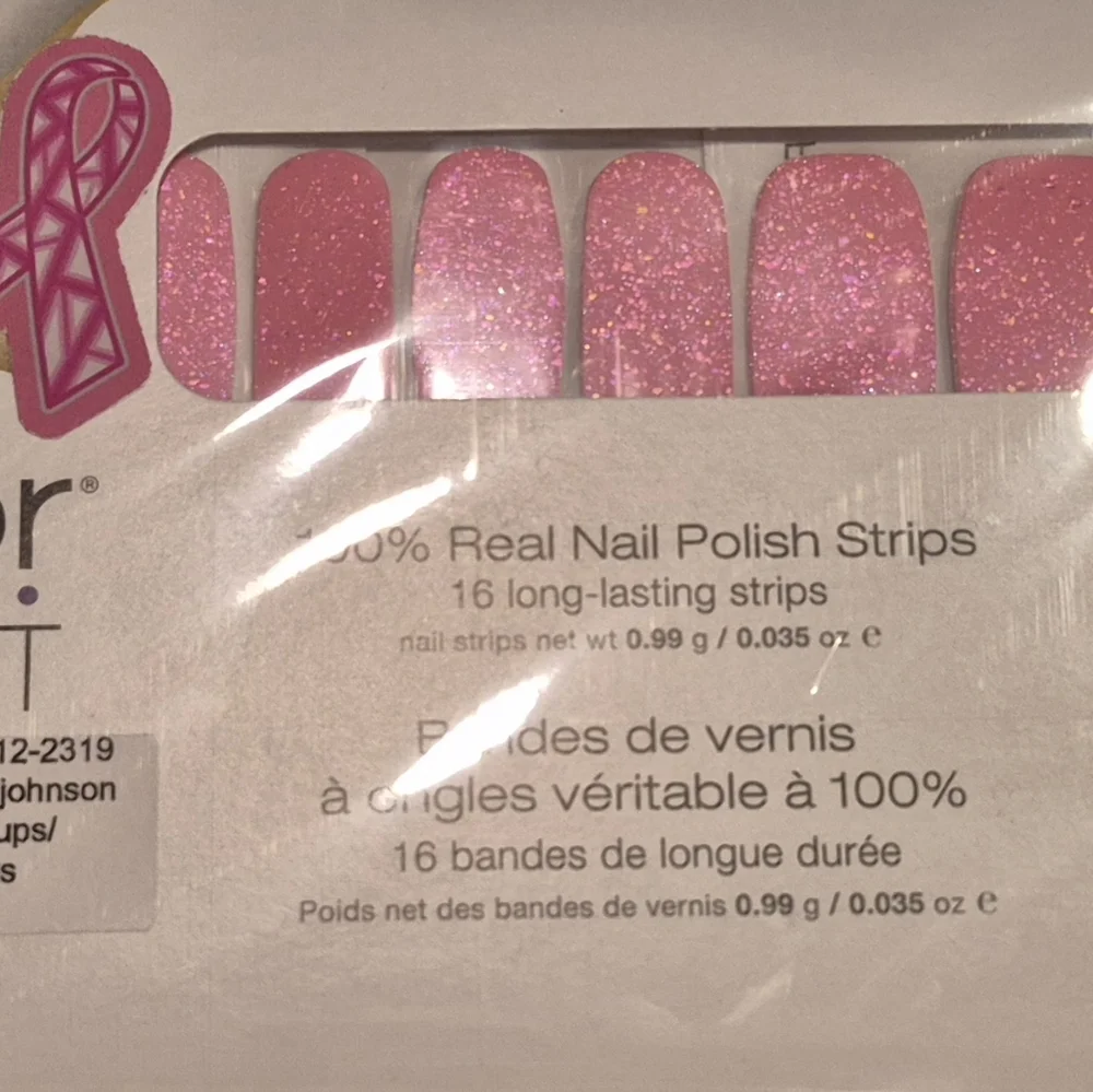 Color Street Nail Strips Power of Pink Glitter Set Retired Awareness Collection